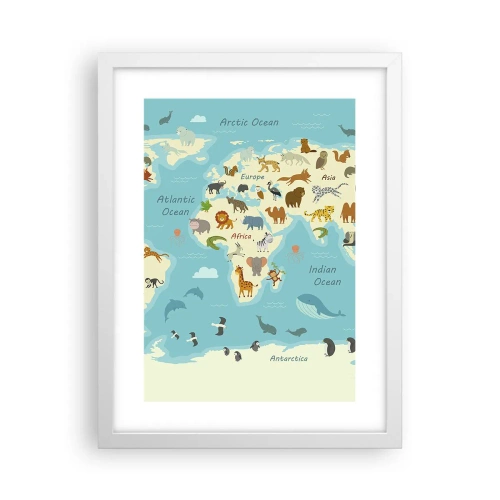 Póster en marco blanco - Buenos vecinos - 30x40 cm