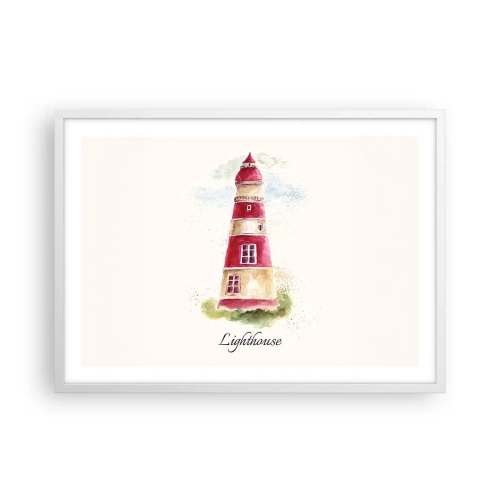 Póster en marco blanco - Siempre observando - 70x50 cm