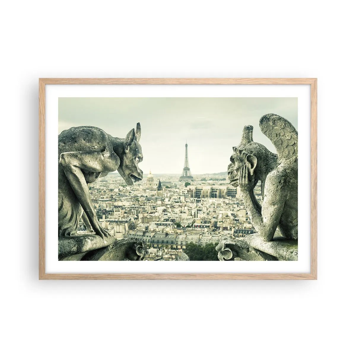 Póster en marco roble claro - Charlas parisinas - 70x50 cm