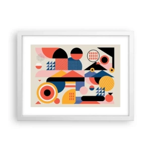 Póster en marco blanco - Composición: juegos - 40x30 cm