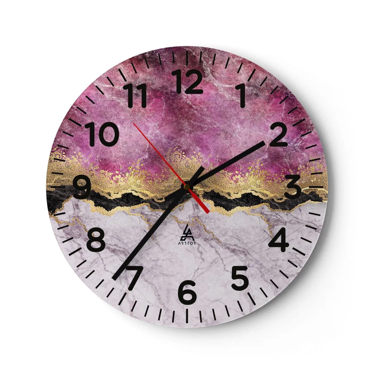 Reloj de pared - Reloj de vidrio - En la frontera - 30x30 cm