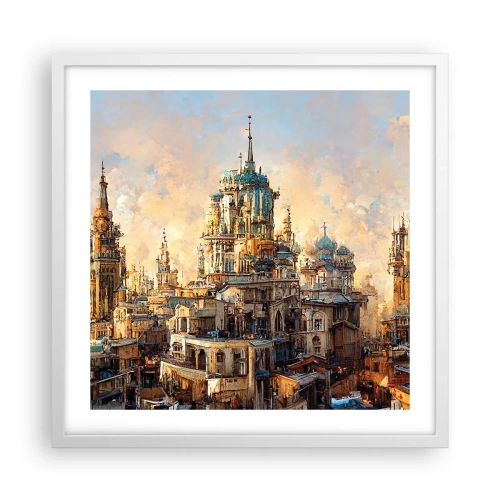 Póster en marco blanco - Una ciudad de ciudades - 50x50 cm