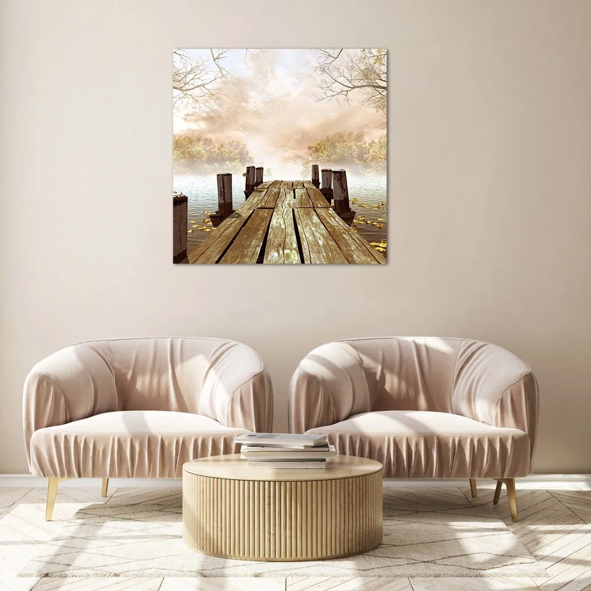 Cuadro sobre vidrio - Impresiones sobre Vidrio - La leve tristeza del otoño - 60x60 cm