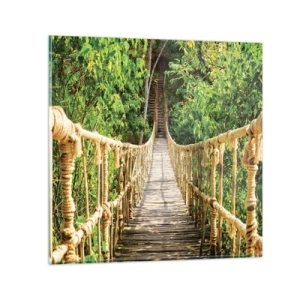 Cuadro sobre vidrio - Impresiones sobre Vidrio - Suspendido en verde - 30x30 cm