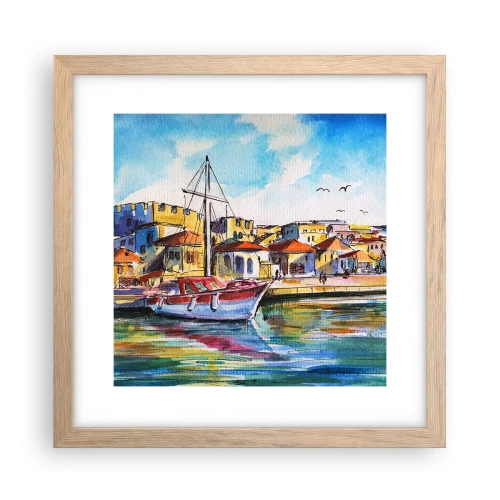 Póster en marco roble claro - Tarde de arco iris - 30x30 cm