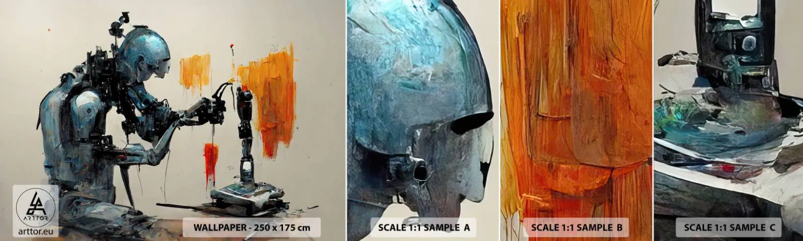 Muestra De Fotomural Standard Eco - Próximamente... - Artista, Inteligencia artificial, Robot - 100x30 cm