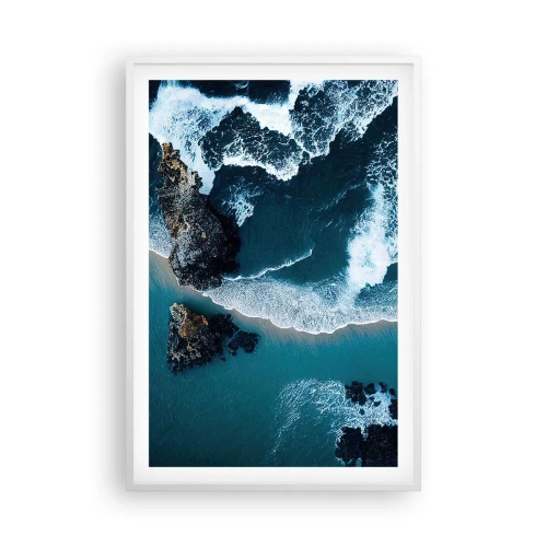 Póster en marco blanco - Rodeadas por las olas - 61x91 cm