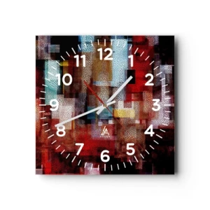 Reloj de pared - Reloj de vidrio - Confusión y desconcierto - 30x30 cm