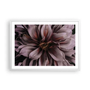 Póster en marco blanco - Corazón floral - 70x50 cm