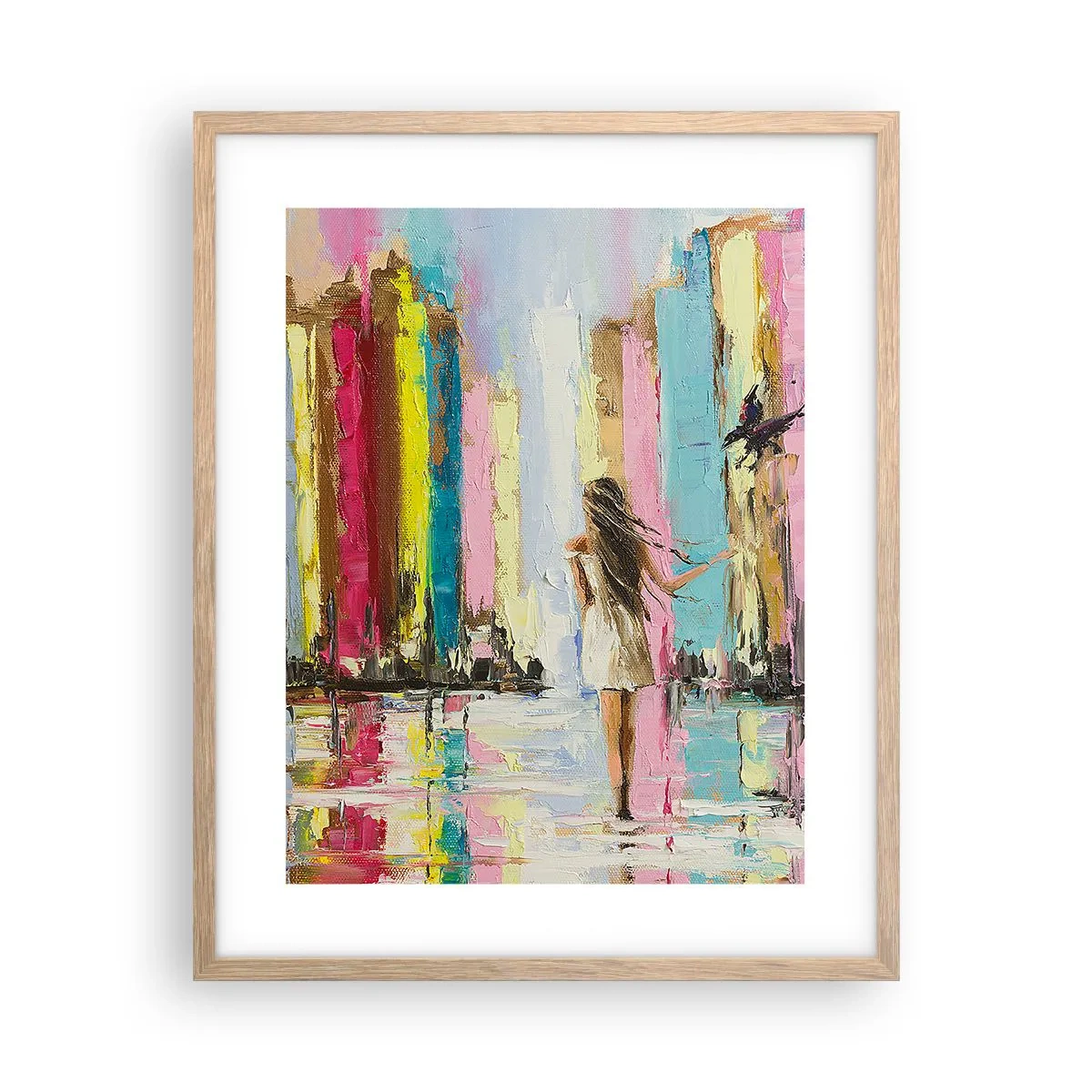 Póster en marco roble claro - Sígueme - 40x50 cm