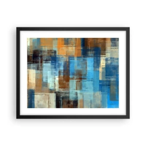 Póster en marco negro - A través del velo azul - 50x40 cm