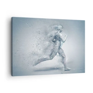 Cuadro sobre lienzo - Impresión de Imagen - Una figura dinámica corriendo en un estilo abstracto. - 70x50cm - Energía cristalina - Decoración de pared moderna para salón y dormitorio ARTTOR