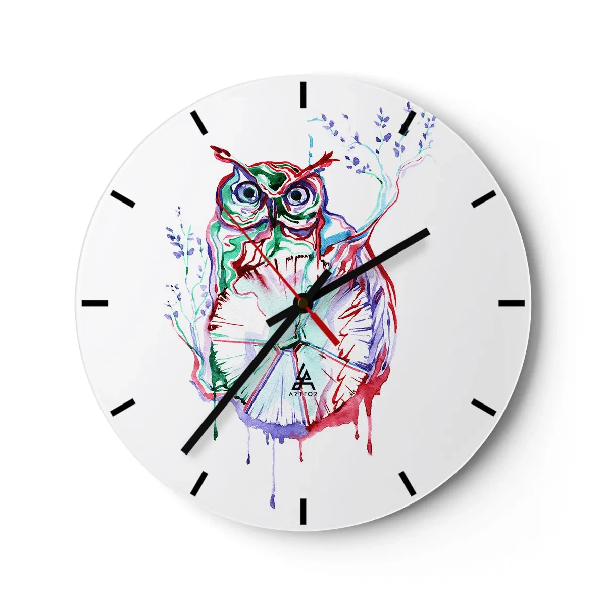 Reloj de pared - Reloj de vidrio - Sabio por naturaleza - 40x40 cm