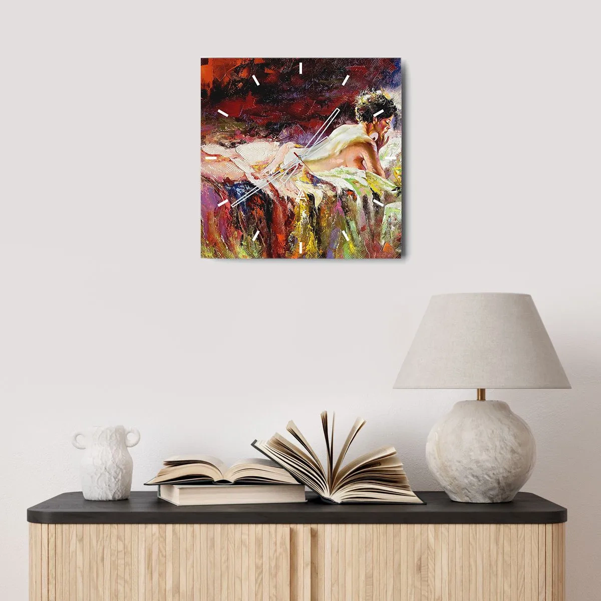 Reloj de pared - Reloj de vidrio - Una Venus reflexiva - 40x40 cm