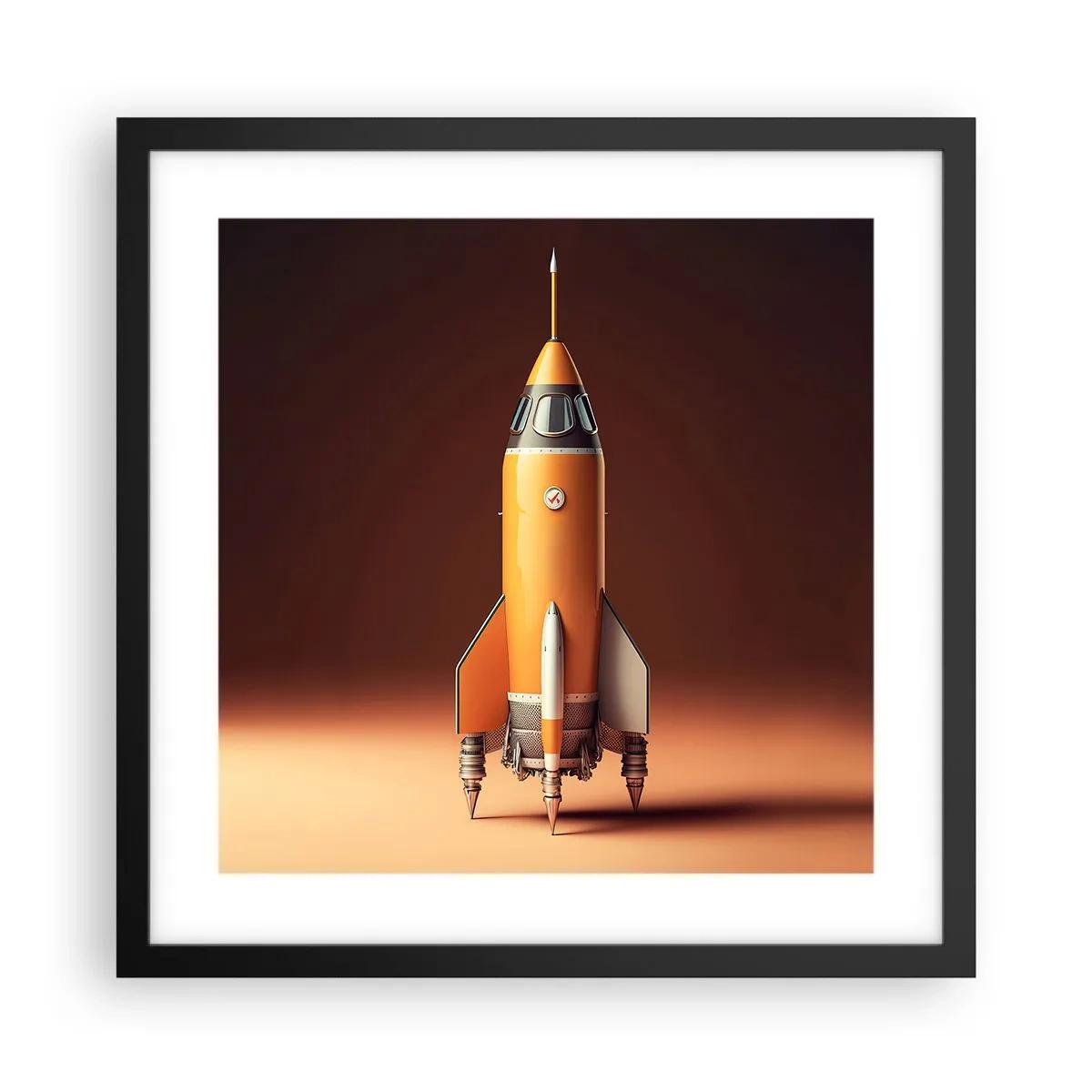 Póster en marco negro - Comienza con un sueño - 40x40 cm