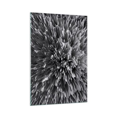 Cuadro sobre vidrio - Impresiones sobre Vidrio - Estructura abstracta en tonos de gris - 70x100cm - No puede ser más afilado - Decoración de pared moderna para salón y dormitorio ARTTOR