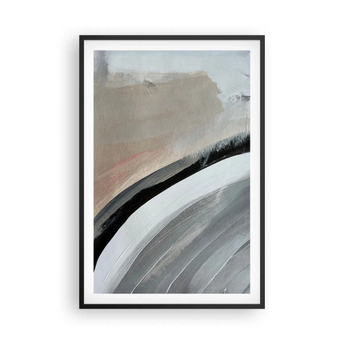 Póster en marco negro - Composición: un arco negro y gris - 61x91 cm