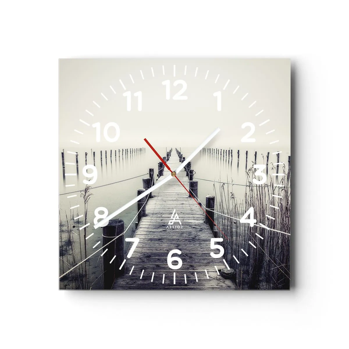 Reloj de pared - Reloj de vidrio - Sumergirse en la paz - 40x40 cm