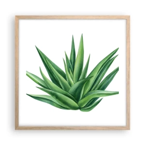 Póster en marco roble claro - Verde - fuerza - vida - 50x50 cm