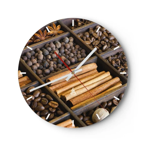 Reloj de pared - Reloj de vidrio - Un tesoro de aromas - 40x40 cm