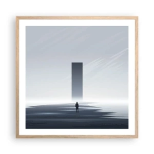 Póster en marco roble claro - ¿Oportunidad o amenaza? - 60x60 cm