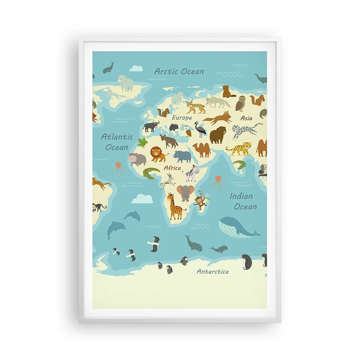 Póster en marco blanco - Buenos vecinos - 70x100 cm