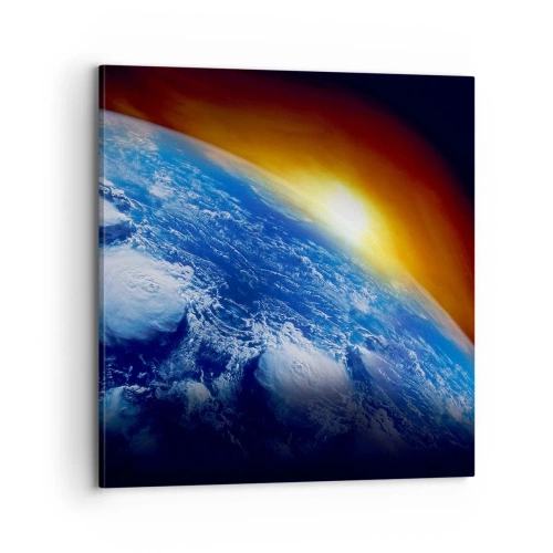Cuadro sobre lienzo - Impresión de Imagen - Amanecer en un planeta azul - 70x70 cm