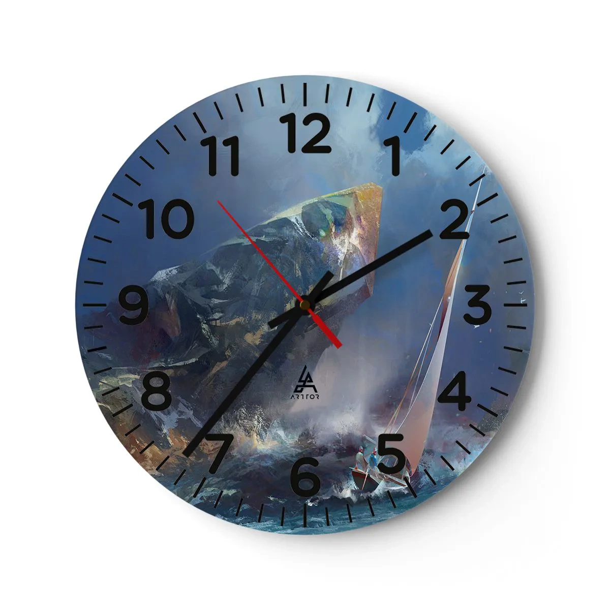 Reloj de pared - Reloj de vidrio - La gloria es para los valientes - 30x30 cm