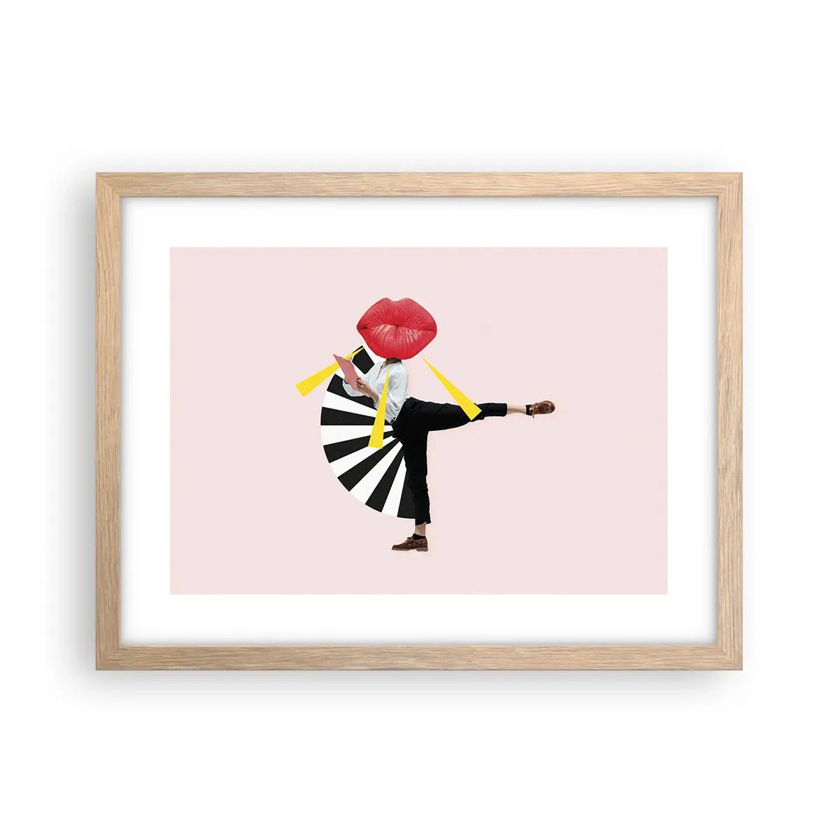 Póster en marco roble claro - Arte pop surrealista - 40x30 cm