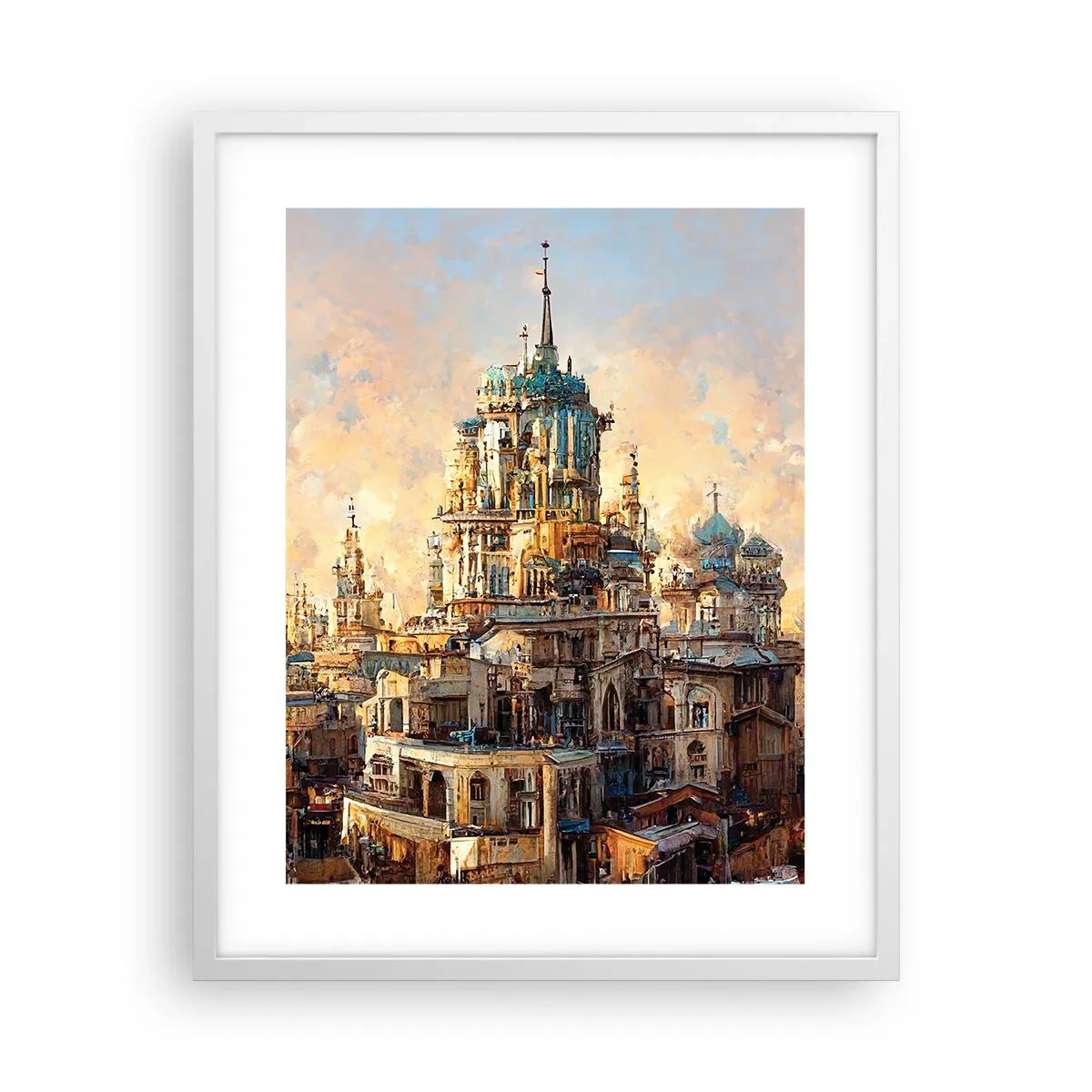 Póster en marco blanco - Una ciudad de ciudades - 40x50 cm