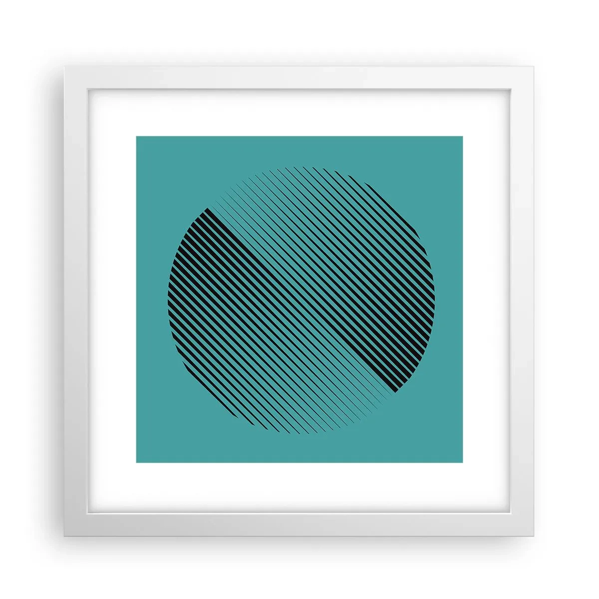 Póster en marco blanco - El círculo: una variación geométrica - 30x30 cm