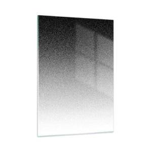 Cuadro sobre vidrio - Impresiones sobre Vidrio - Degradado en blanco y negro con efectos granulados y de luz. - 50x70cm - Hacia la luz - Decoración de pared moderna para salón y dormitorio ARTTOR