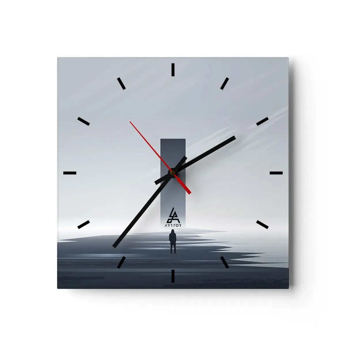Reloj de pared - Reloj de vidrio - ¿Oportunidad o amenaza? - 40x40 cm