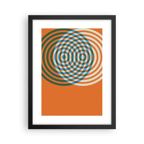 Póster en marco negro - Círculos y abstracción - 30x40 cm