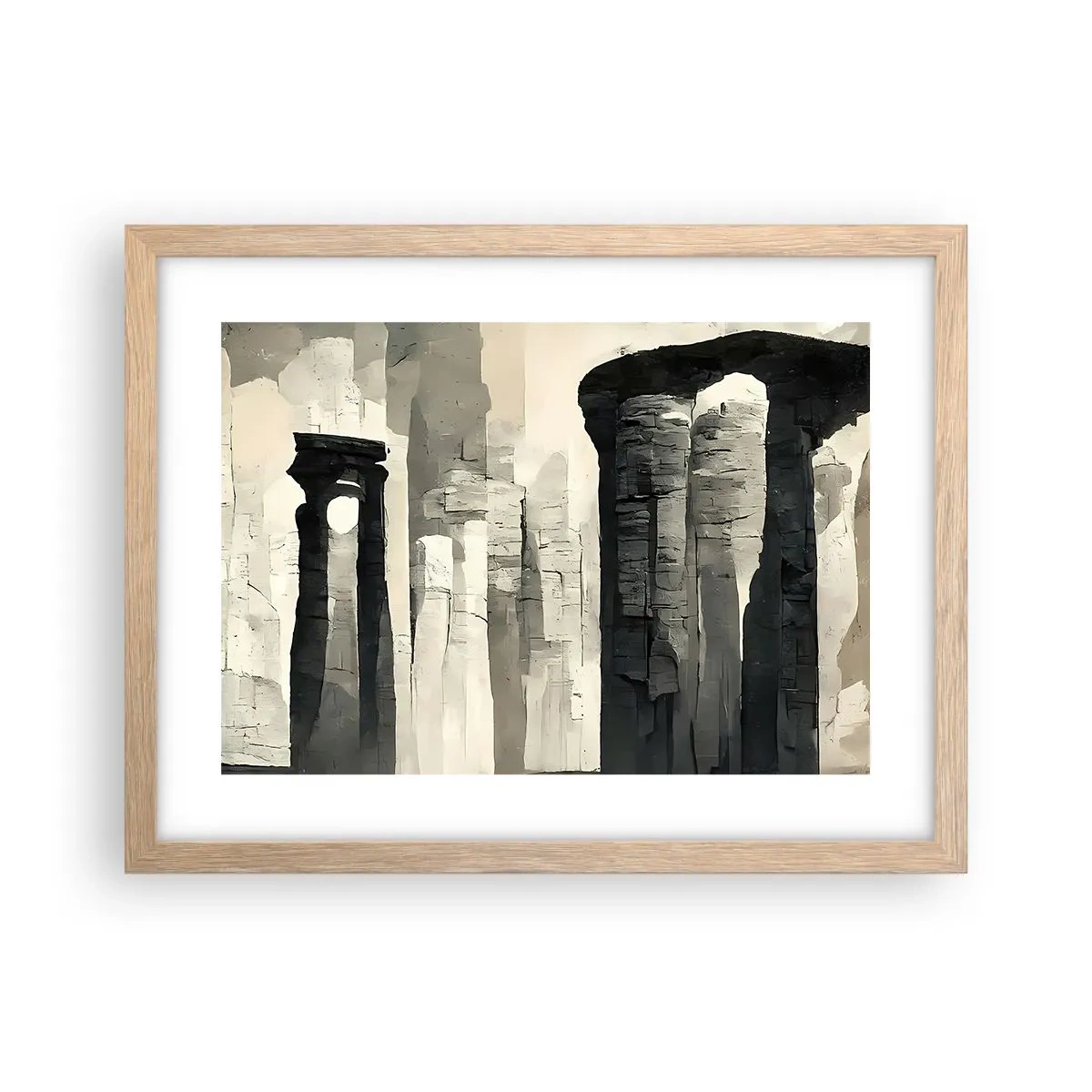 Póster en marco roble claro - La majestuosidad de la antigüedad - 40x30 cm