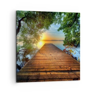 Cuadro sobre lienzo - Impresión de Imagen - Tómate tu tiempo, siéntate - 60x60 cm