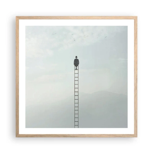 Póster en marco roble claro - Hacia lo más alto - 60x60 cm