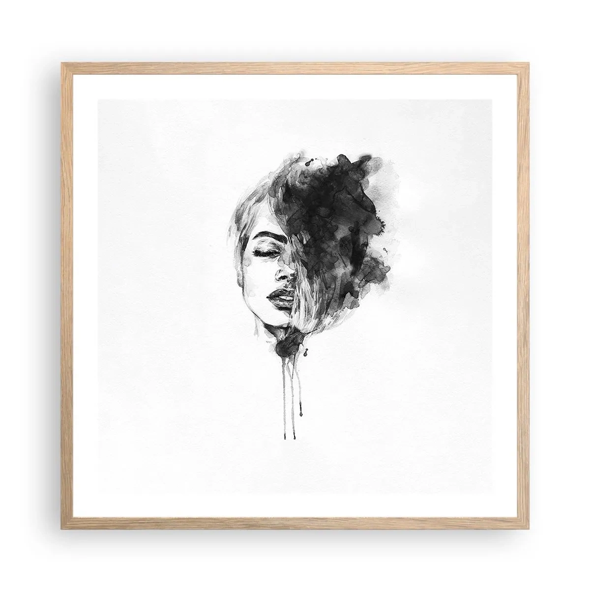 Póster en marco roble claro - Sueños en femenino - 60x60 cm