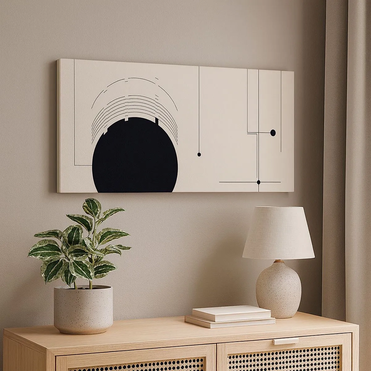 Cuadro sobre lienzo - Impresión de Imagen - Composición elástica y dinámica - 100x40 cm