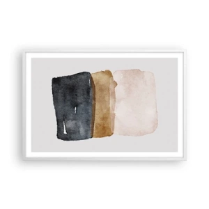 Póster en marco blanco - Una composición de colores tierra - 91x61 cm