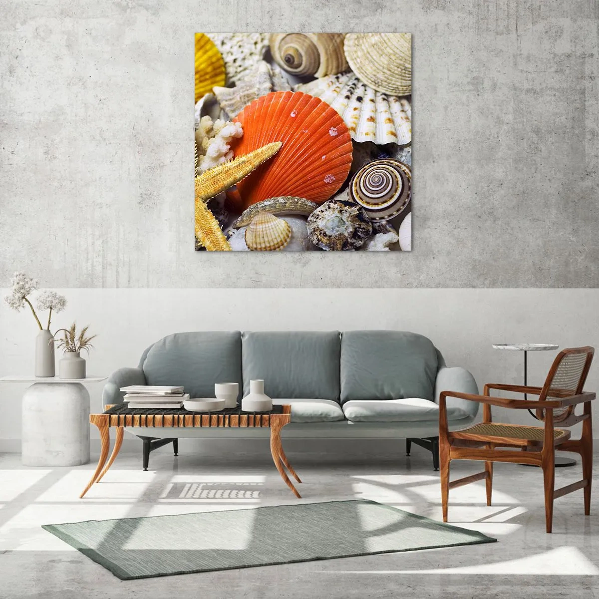 Cuadro sobre vidrio - Impresiones sobre Vidrio - Tesoros del océano - 30x30 cm