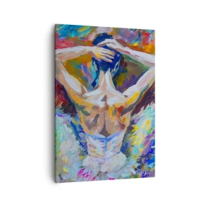 Cuadro sobre lienzo - Impresión de Imagen - Una bailarina en colores dinámicos y expresión pictórica. - 50x70cm - Podría ser cualquier cosa - Decoración de pared moderna para salón y dormitorio ARTTOR