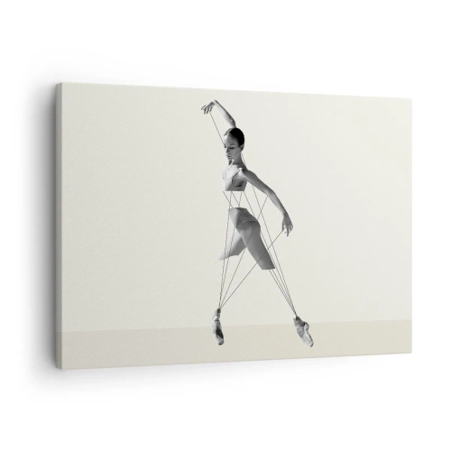 Cuadro sobre lienzo - Impresión de Imagen - Bailarina en interpretación geométrica con líneas. - 70x50cm - Títere de sí misma - Decoración de pared moderna para salón y dormitorio ARTTOR