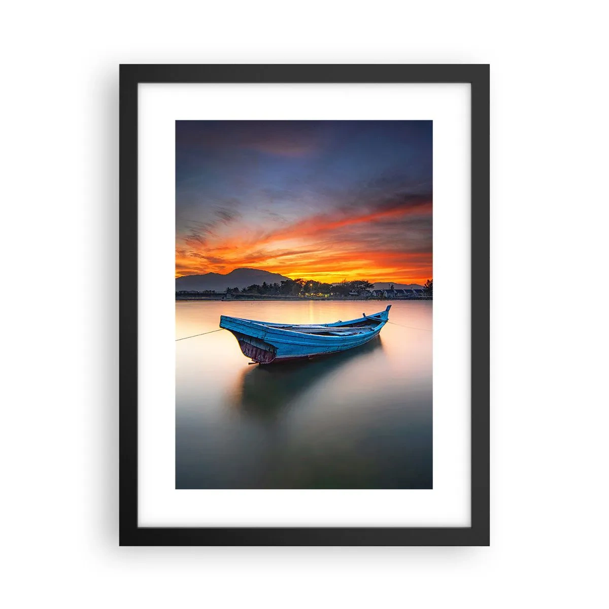 Póster en marco negro - Se avecina una buena noche - 30x40 cm