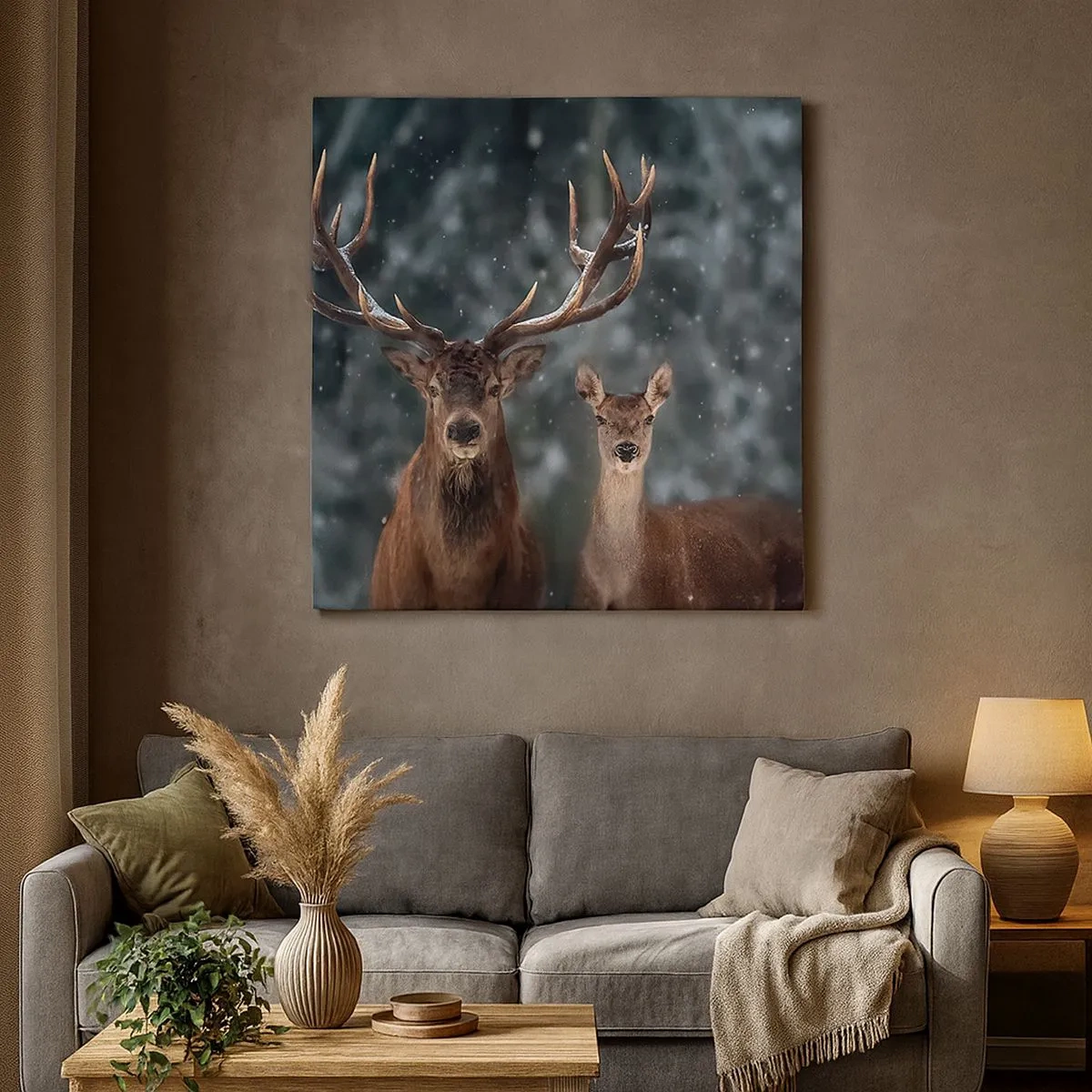 Cuadro sobre lienzo - Impresión de Imagen - El señor y la señora del bosque - 30x30 cm