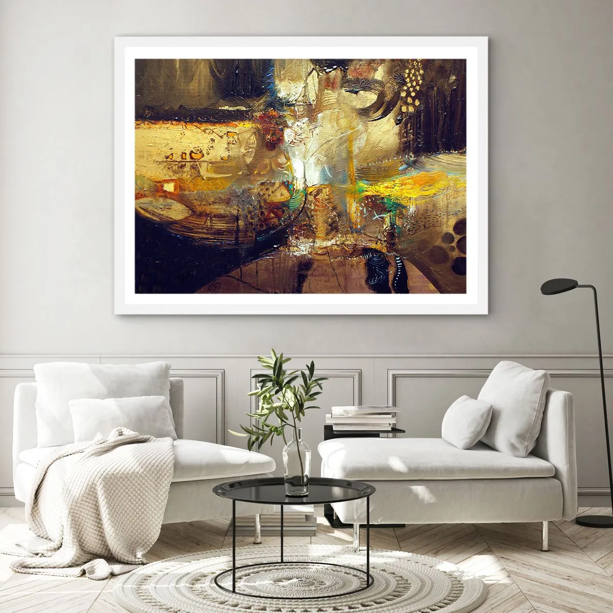 Póster en marco blanco - Frío, templado, caliente - 70x50 cm