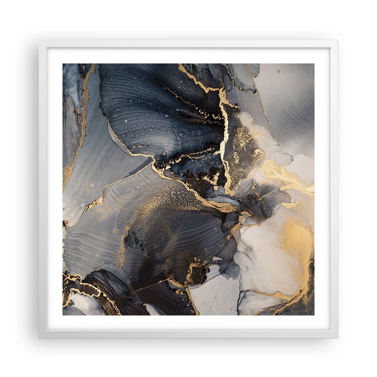 Póster en marco blanco - La vida de una piedra - 60x60 cm