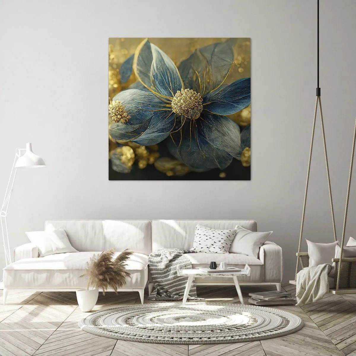 Cuadro sobre lienzo - Impresión de Imagen - Flor de oro - 30x30 cm