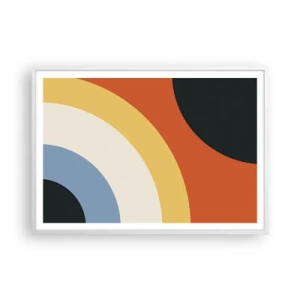 Póster en marco blanco - Círculo sobre círculo - 100x70 cm