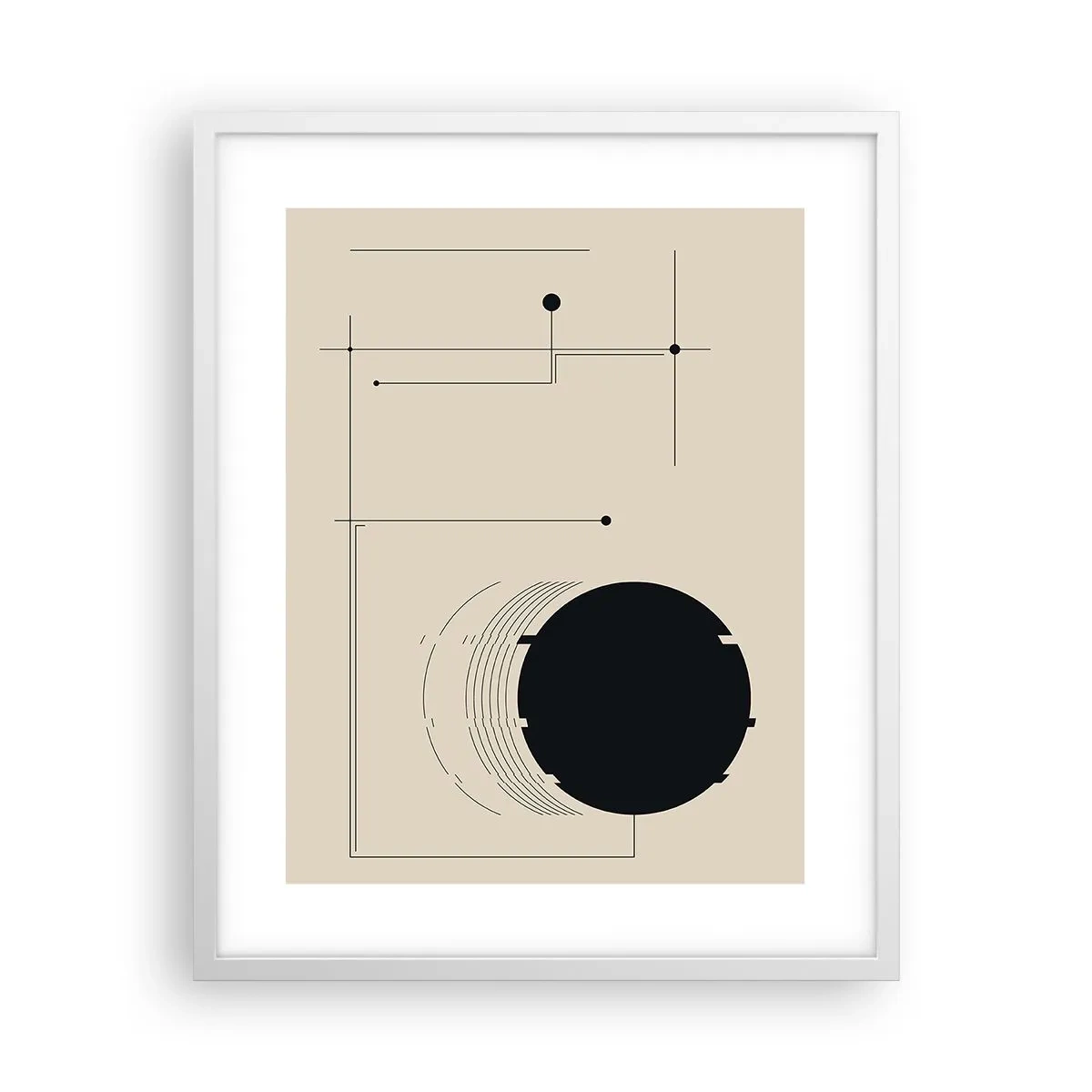 Póster en marco blanco - Composición elástica y dinámica - 40x50 cm